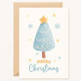 Pastel Christmas Card – “Blue Tree with Star”